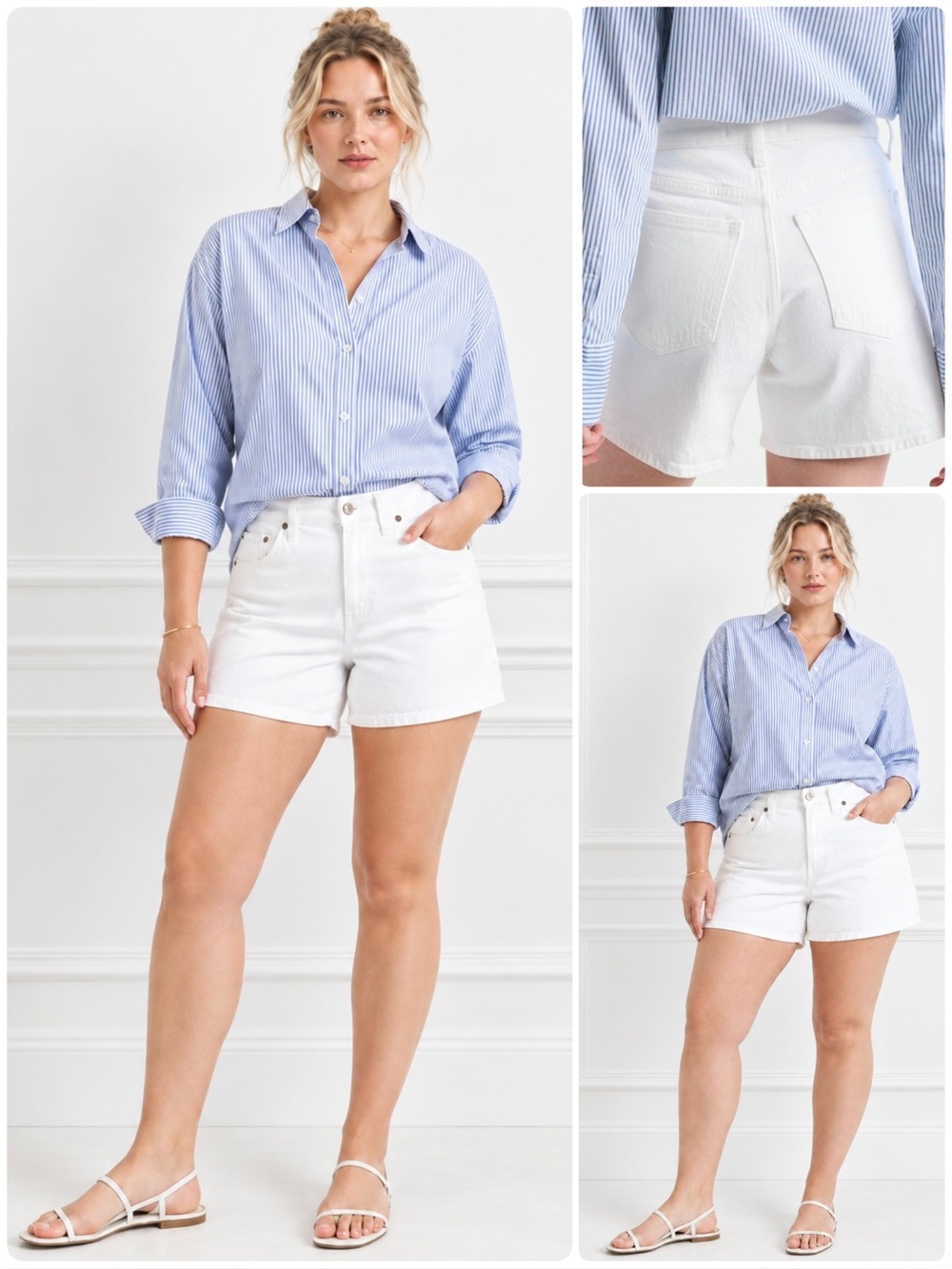 Abercrombie & Fitch High Rise Dad Short Stretch Denim 5 Pockets Style 5” Inseam